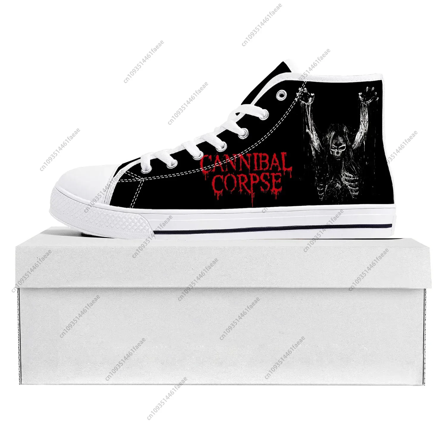 Cannibal Corpse High Top Sneakers Mens Womens Teenager Canvas High Quality Death Metal Sneaker Casual Custom Made Shoes White