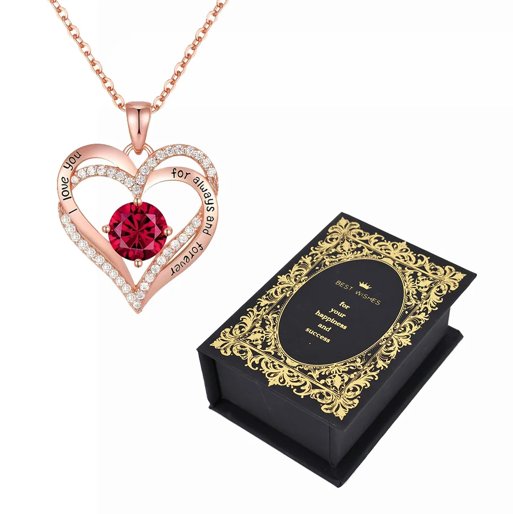 Heart Luxury Pink Pendant Necklaces With Mini Book Gift Box For Women Mother Girlfriend Christmas Day Birthday Choice Jewelry view 3
