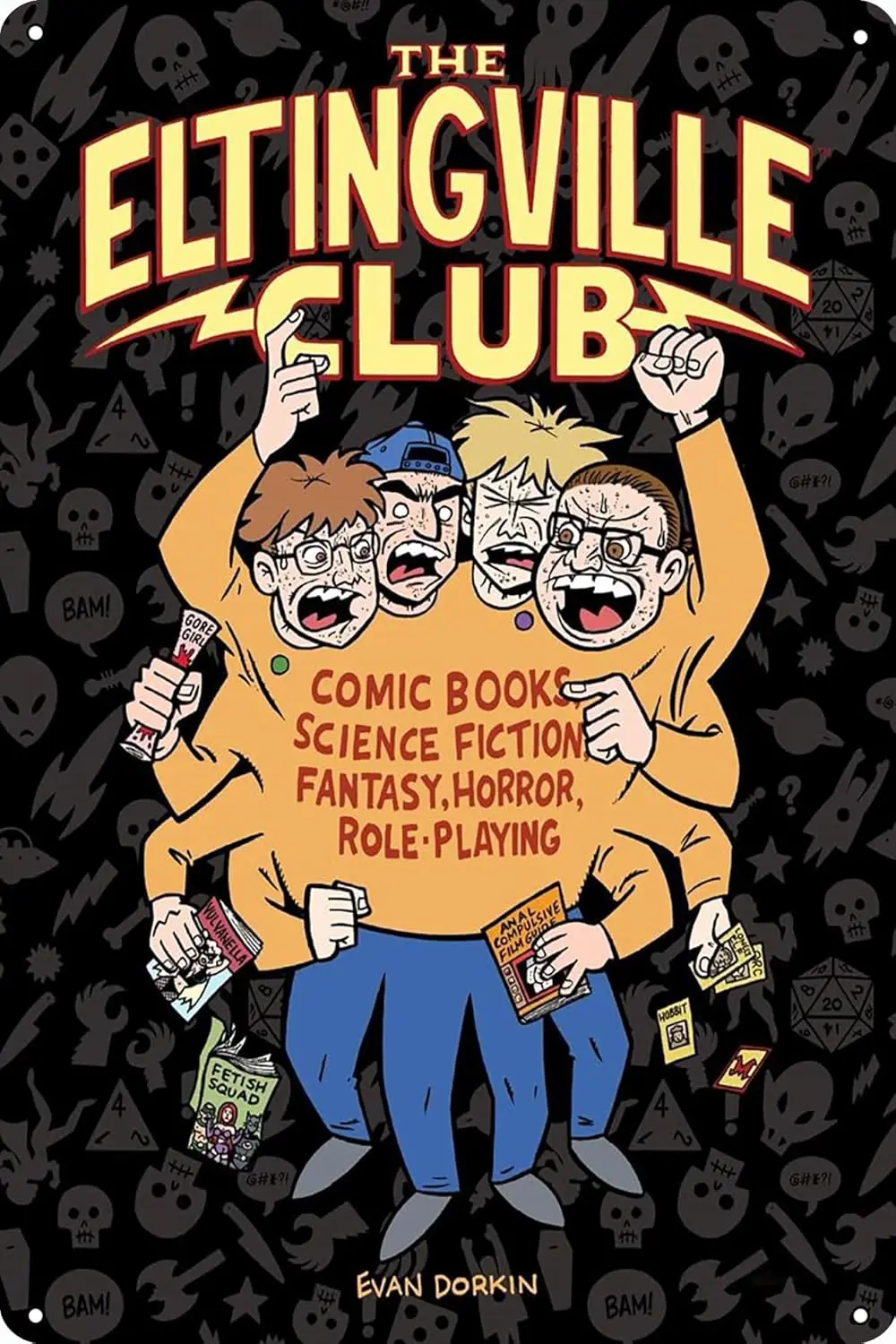 p1، نادي إليتينجفيل # 1 لوحة كاريكاتير ملصق معدني من القصدير مقاس 8 × 12 ديكور جداري عتيق #1