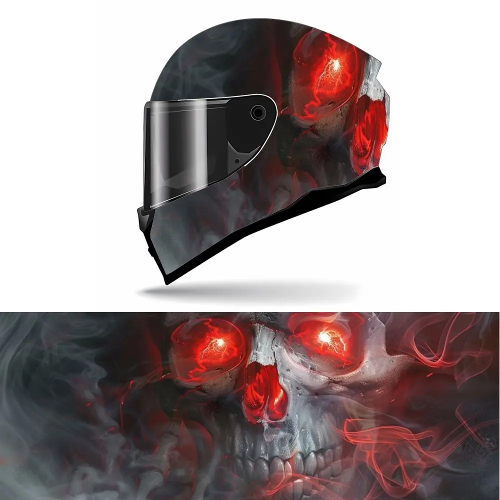 

Red Light Dark Self-adhesive Anti-scratch Gift Full Helmet Set Stickers, Motorcycle Helmets, Racing Cars, Graphic Stickers, Viny