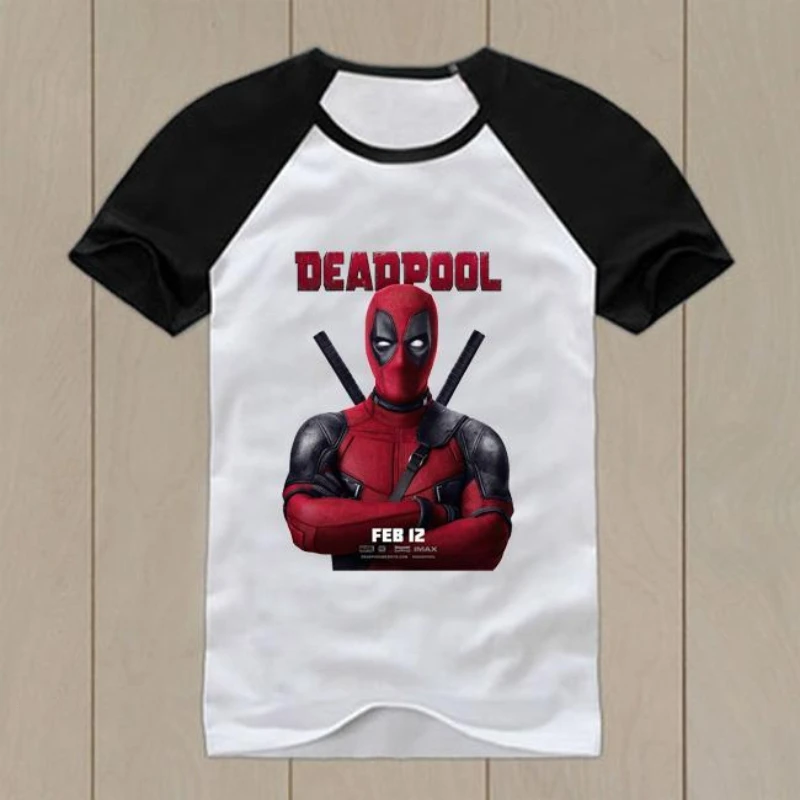 

Black Raglan Avengers 4 Deadpool Short Sleeve T-Shirt for Boys, Kids Marvel Graphic Tee Casual Summer Wear