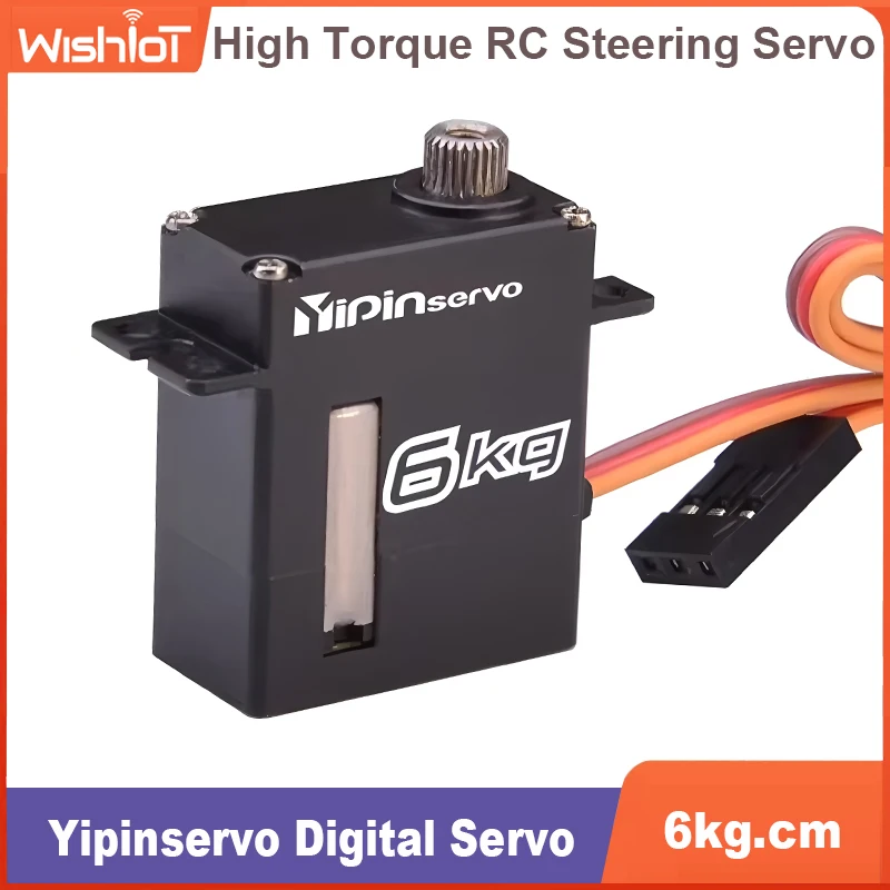 

6 кг микроцифровые сервоприводы Yipinservo 180/270 градусов, управляемый угол без сердечника, металлические шестерни, сервопривод для радиоуправляемого робота-автомобиля