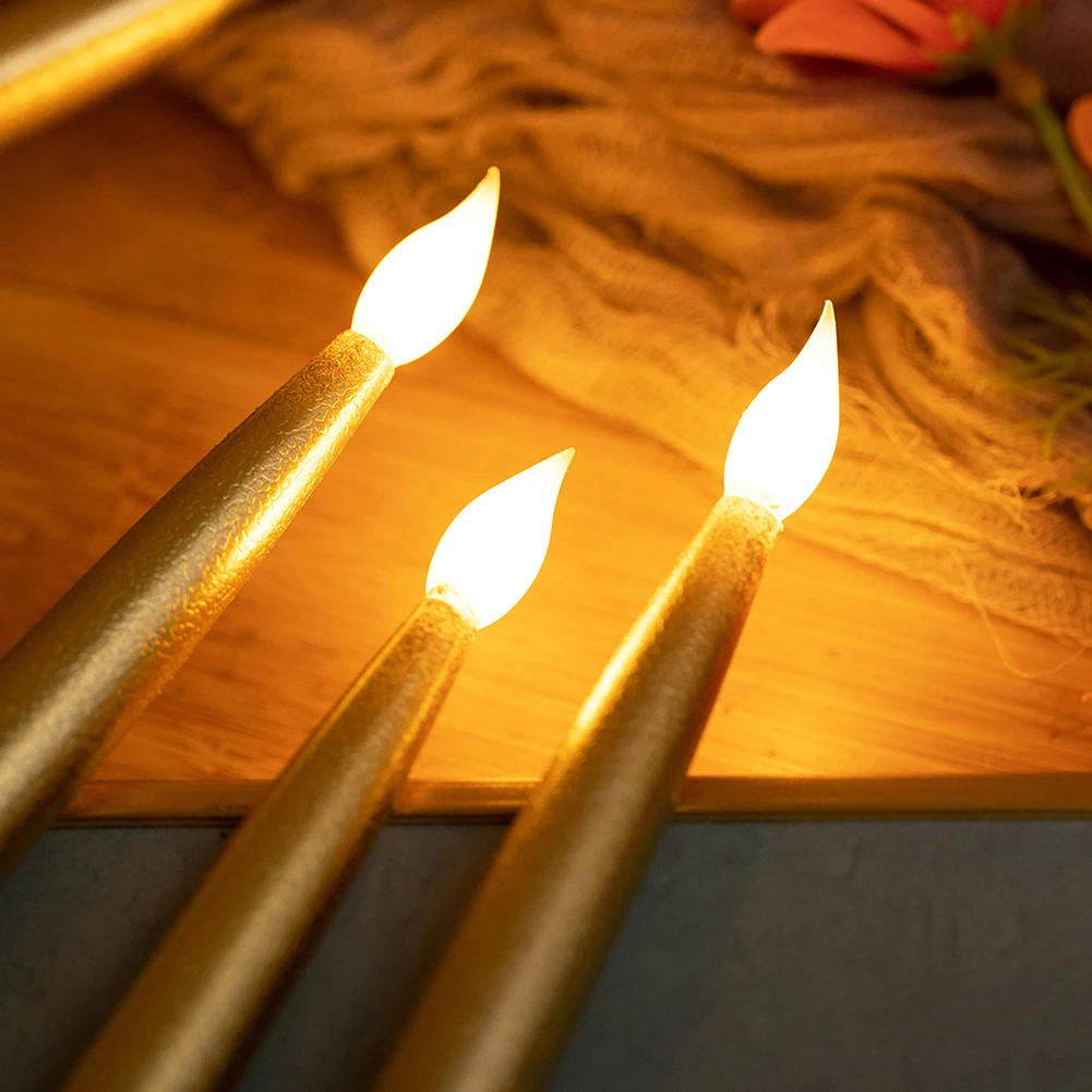 2pcs Candle Light Table Decorations LED Electronic Candle Lights Battery Powered Electronic Candle Lamp Christmas Party Supplies