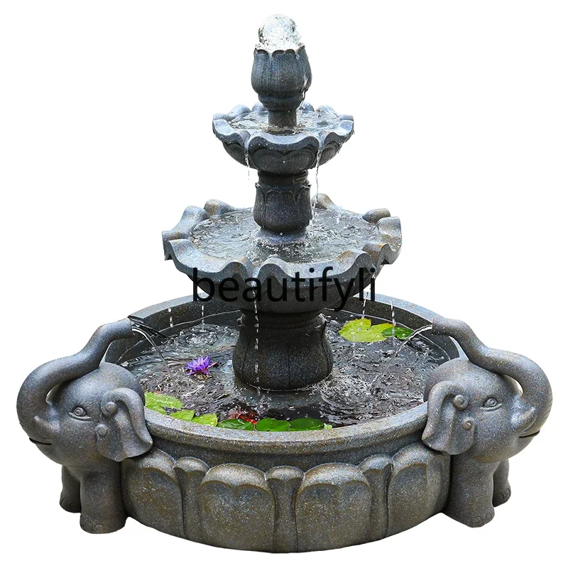 

B61 flowing water fish pond landscape outdoor courtyard garden balcony decoration landscaping elephant circulating water ornamen