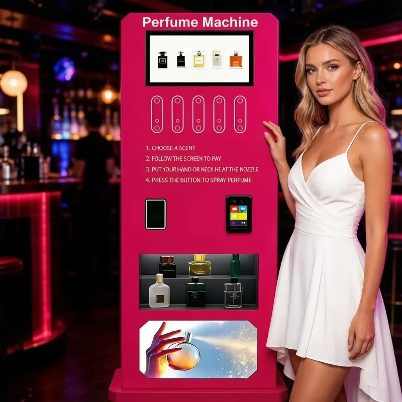 Custom Elevated Floor-to-ceiling Perfume Vending Machine for Sale, Can Spray Refill Perfume, Suitable for Reception Area