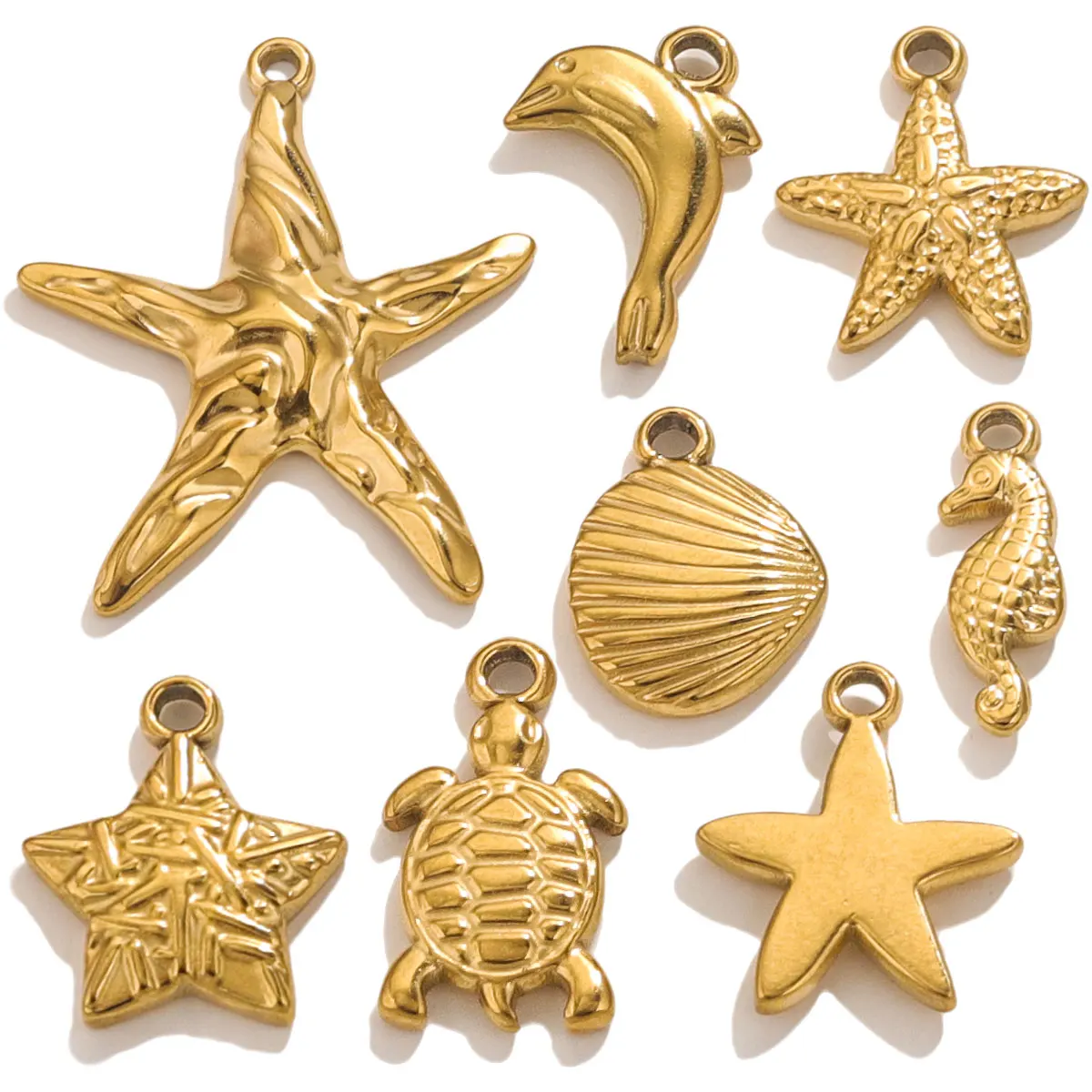 

5 PCS Personality Unique Cute Starfish Seahorse Shell Pendant Jewelry DIY Ladies Gift Earrings Necklace Bracelet Connector Found