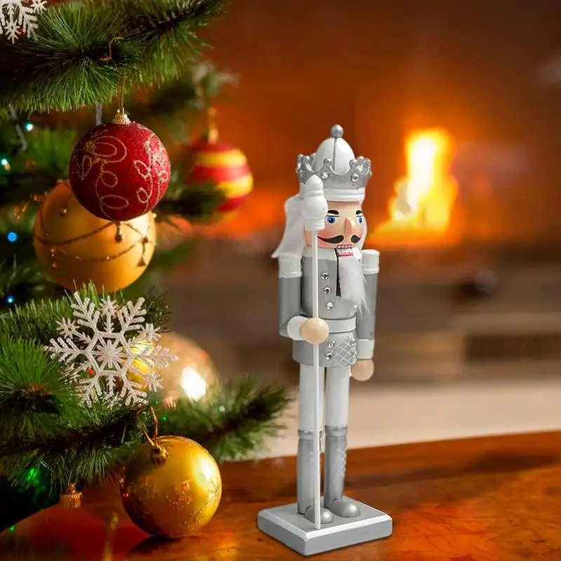 Lot De 6 Figurines Casse-Noisette En Bois - Ornements De Noël 13cm, Décorations Traditionnelles Décorations Noël En Bois
