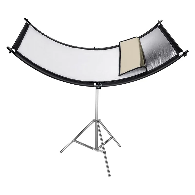 Reflector gold, silver and white four-in-one, reflective plate curved, photo c