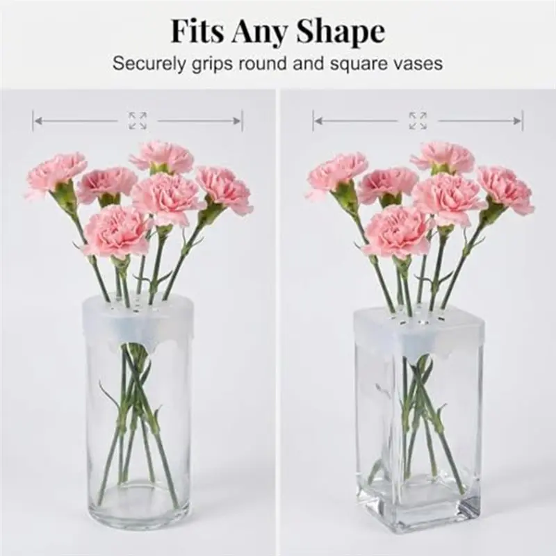 ABZS Reusable Waterproof Flower Arranging Grid Silicone 2 Pcs, 2026 Upgrade Flexible Floral Stem Holder For Vases
