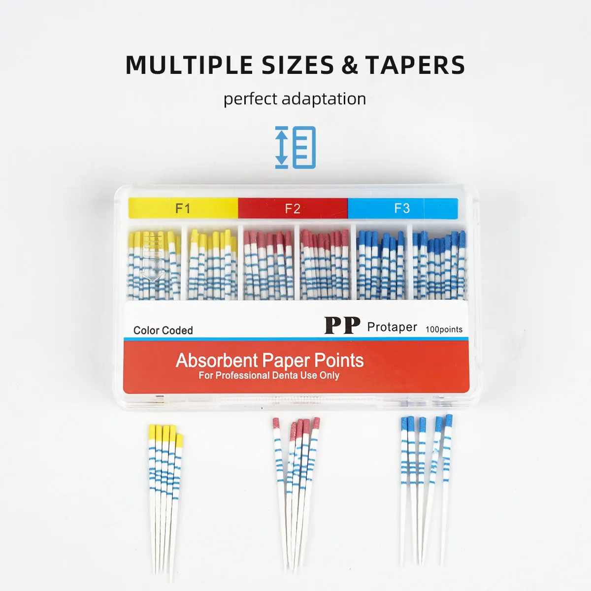 TJDent 1Box Dental Absorbent Paper Points Dental Root Endodontics PP Taper F1 F2 F3 F1-F3# Disposable Dentistry Materials