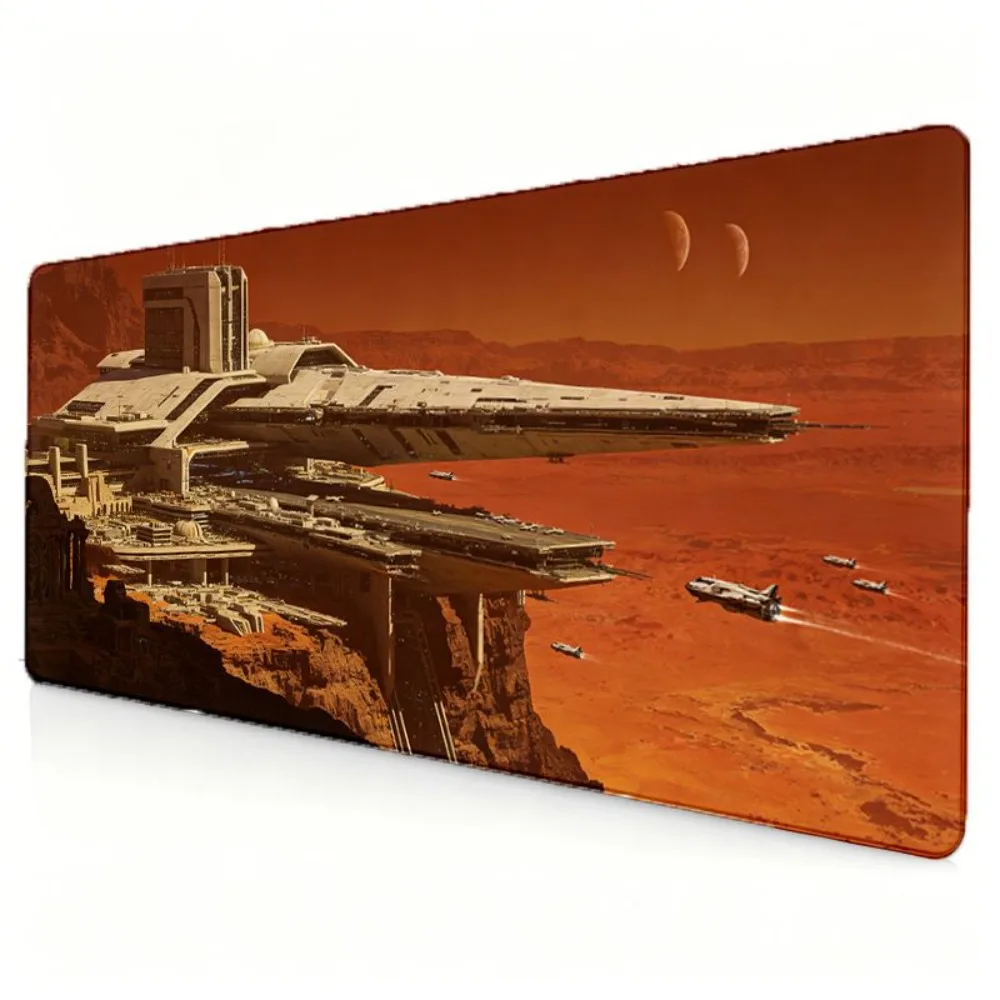 Space Station Future Sci-Fi Mars Landscapes Theme Mouse Pad, suitable for gamers and space enthusiasts alfombrillas gaming