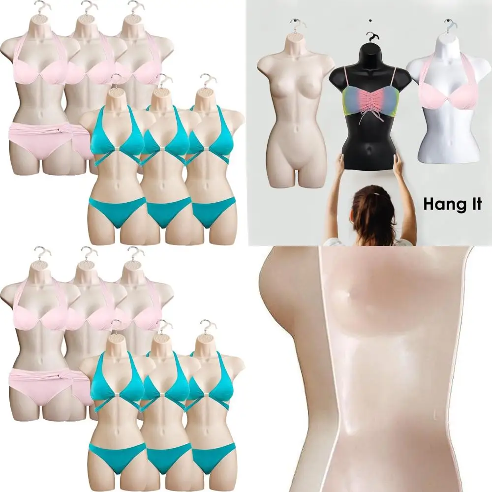 

S-M Size Female Mannequin Set with Hollow Back and Hanging Hook, 6 Pack