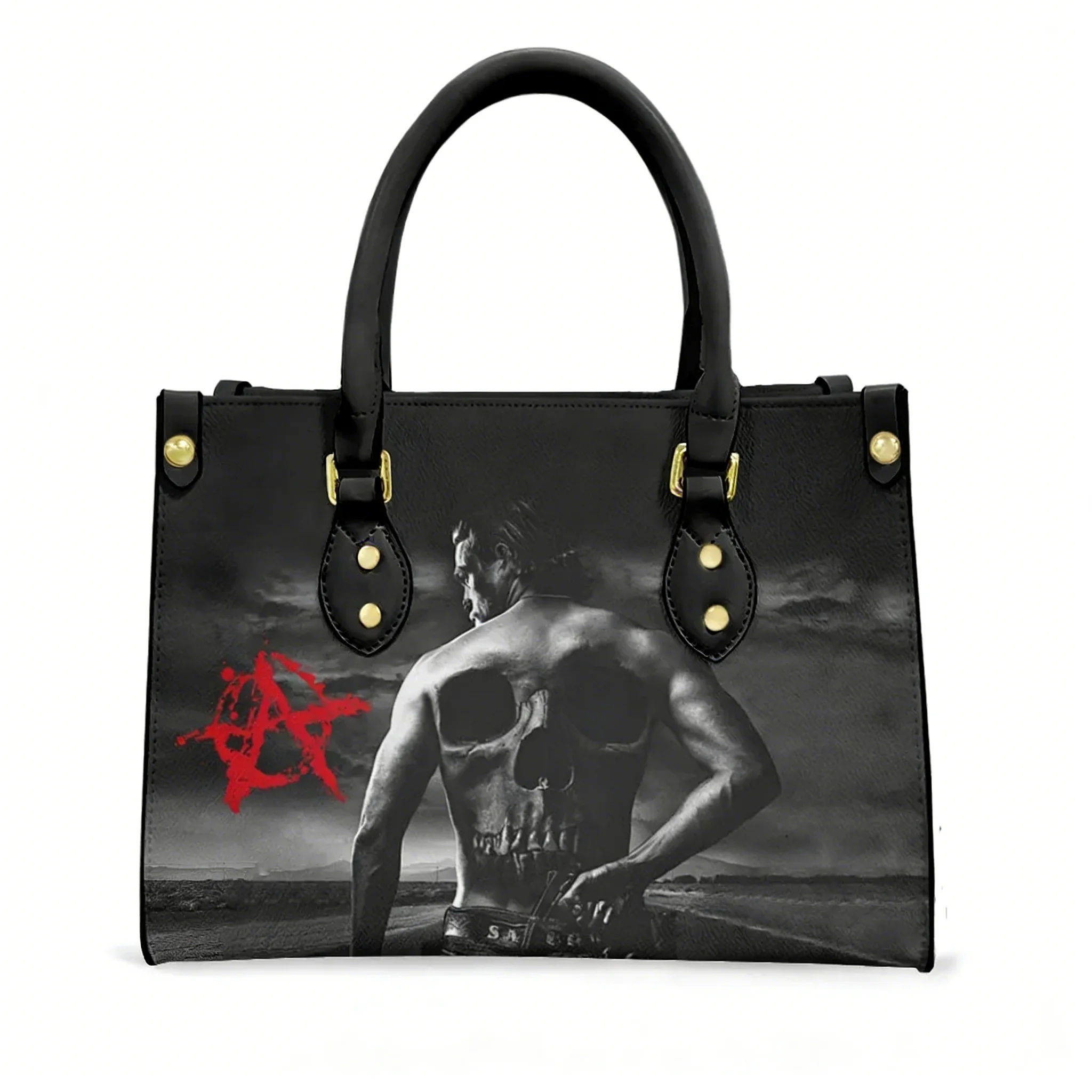 

Sons Of Anarchy SOA Tote Bag Purse Womens Mens Personalized Text Image PU Leather Handbag Business Shopping Gift Bags
