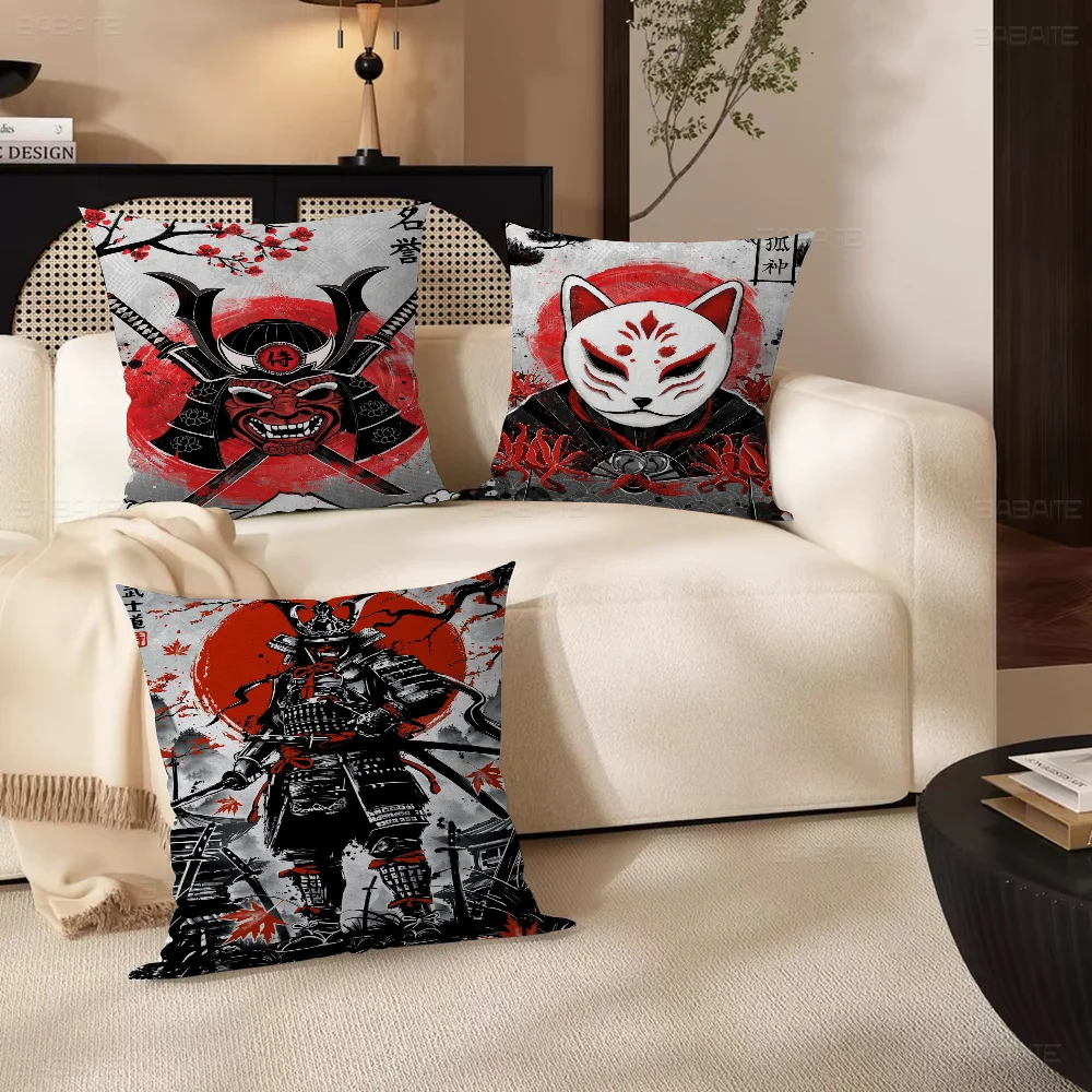 Geisha Cat Koi Landscape Series Pillow Gifts Home Office Furnishings Bedroom Sofa Car Cushion Cover Case 45x45cm