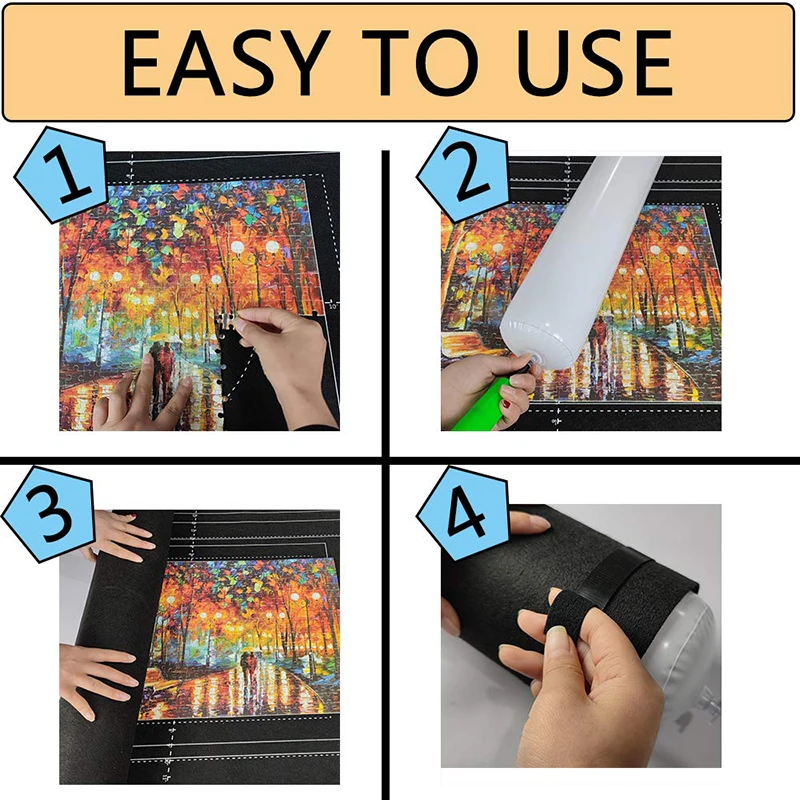 1500~3000pcs Puzzle Mat Roll Up Non Woven Fabric Children Puzzle Toy Accessories Brainstorming Game Parent-child Interaction TMZ