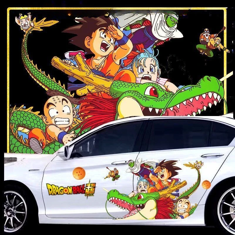 Dragon Ball Son Goku Car Stickers Sun Protection and Waterproof Anime Peripheral Cute Cartoon DIY Stickers To Cover Scratches