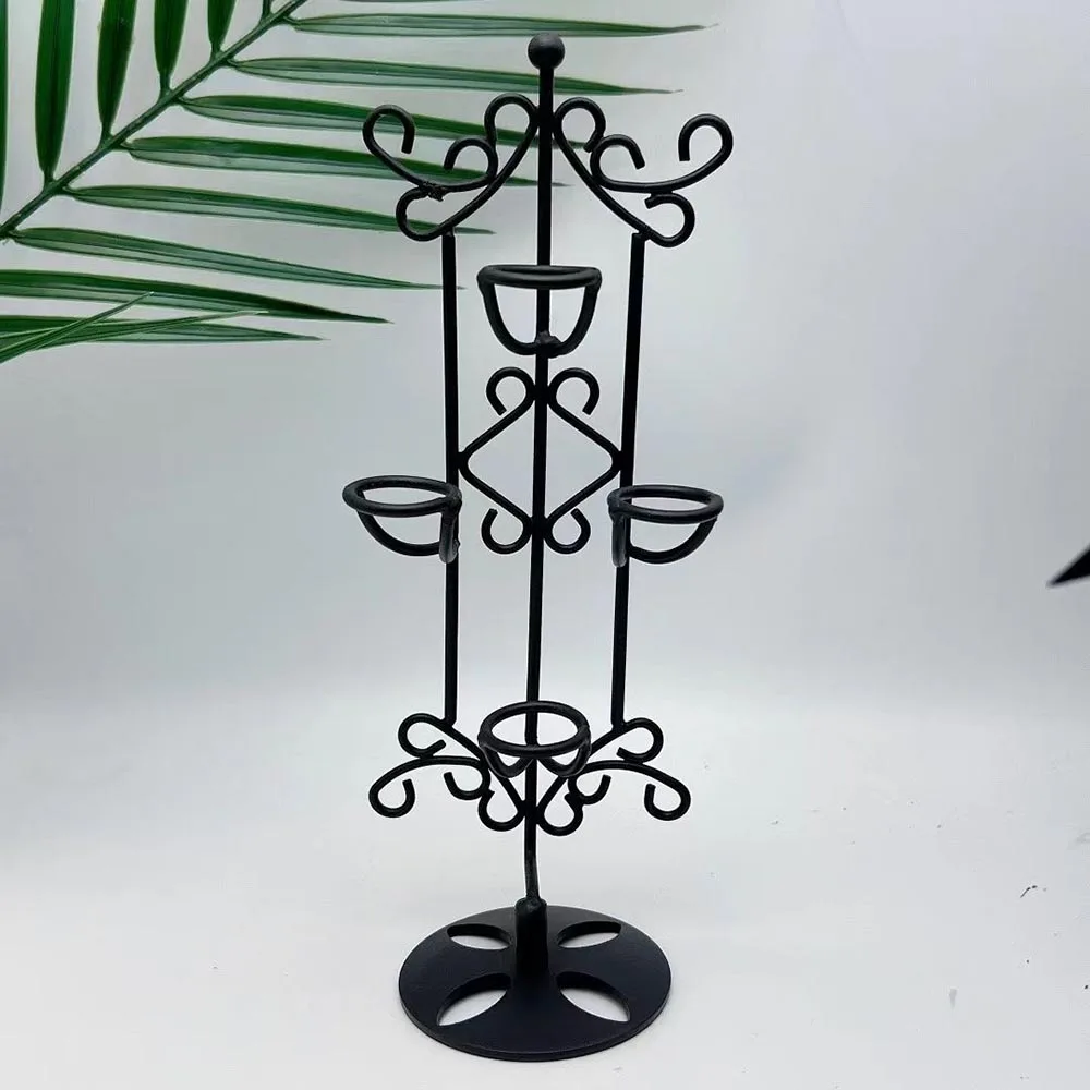 Vertical Crystal Tower and Sphere Stand All-Metal Multi-Position Display Rack Mineral Specimen Holder