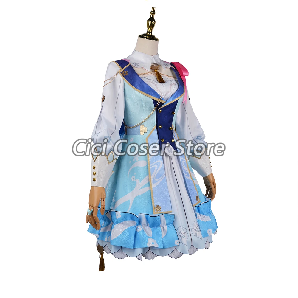 Genshin Impact Kamisato Ayaka Cosplay Kostuum Springbloom Missive Lolita Jurk Hoed Halloween Party Outfits Pruik Schoenen