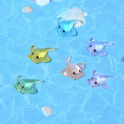 10/20PCS Mini Luminous Resin Manta Ray Glow in The Dark Miniature Ornament Tiny Manta Rays For Fish Tank Garden Dollhouse Decor