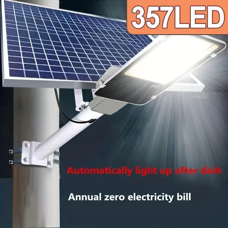 357LED Powerful Outdoor Solar Street Light 6500K IP65 Waterproof 4000/3000mah Street Light For Garage Garden Wall Lamp