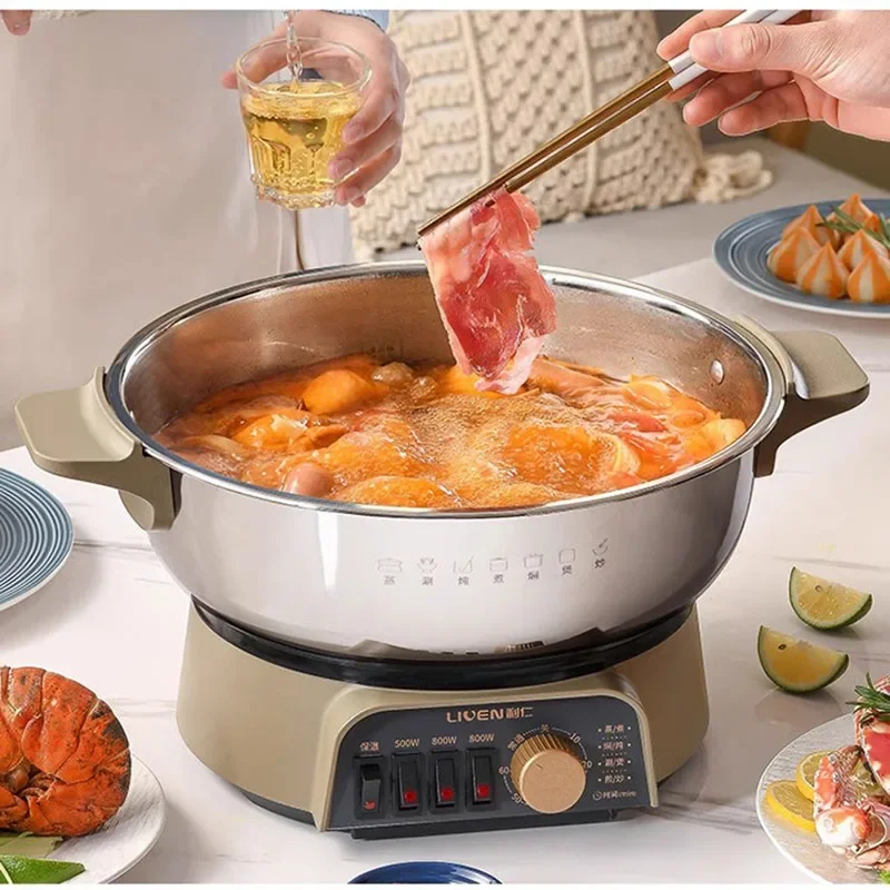 Food Dishes Hot Pot Electric Cooker Functional Instant Noodle Soup Chinese Hot Pot Wok Vegetable Cover Fondue Chinoise Cookware