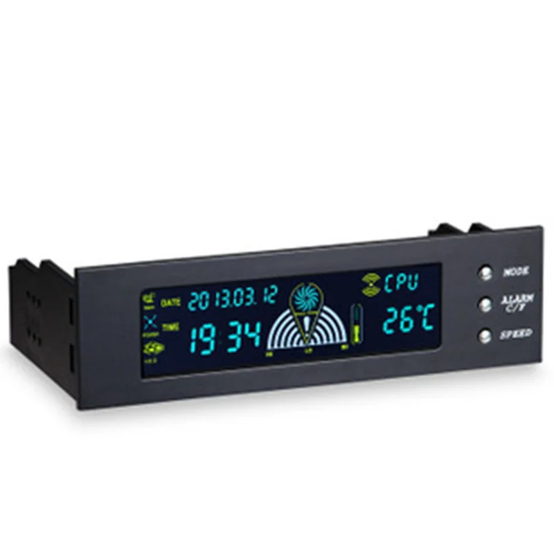 5.25 Inch 12V PC Fan Speed Controller Temperature Display LCD Front Panel for Computer Durable Controller Air Cooled Fan Control