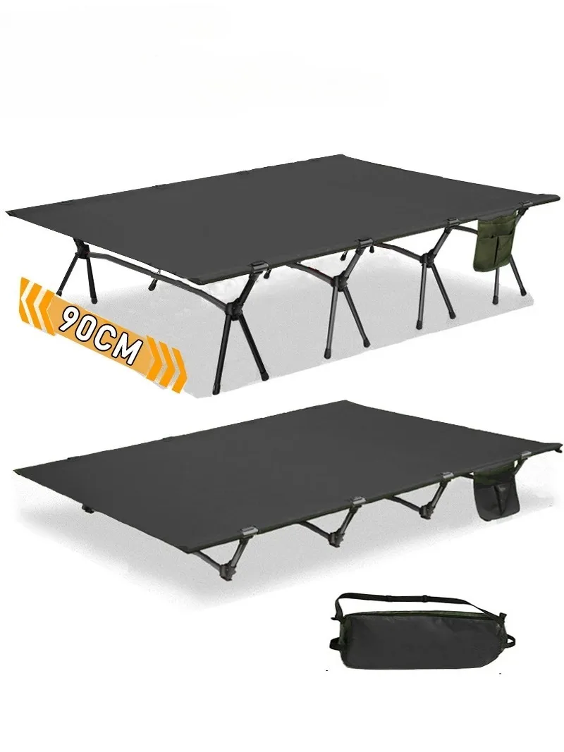 90cm Widen Camping Cot Ultralight Portable High-low Dual-purpose Folding Bed Backpacking Travel Hiking Sleeping Cot