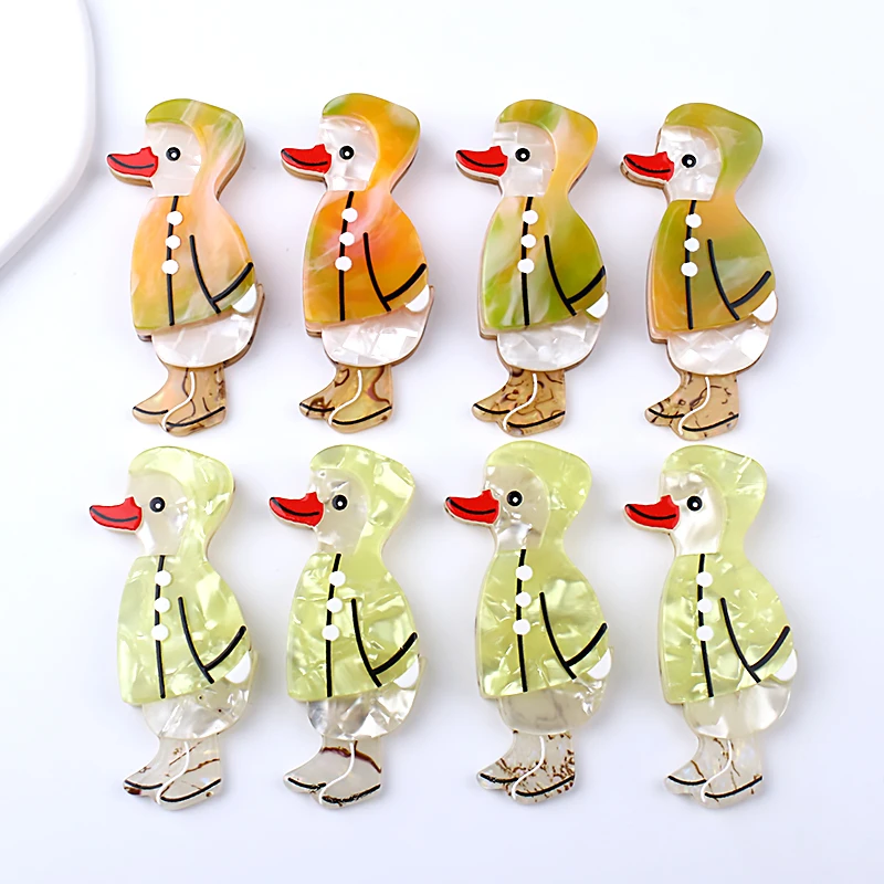 

5pcs 24x62mm Cute Cartoon Duck Brooch Base for DIY Jewelry Making Acrylic Animal Cellphone Home Decoration Party Accessories