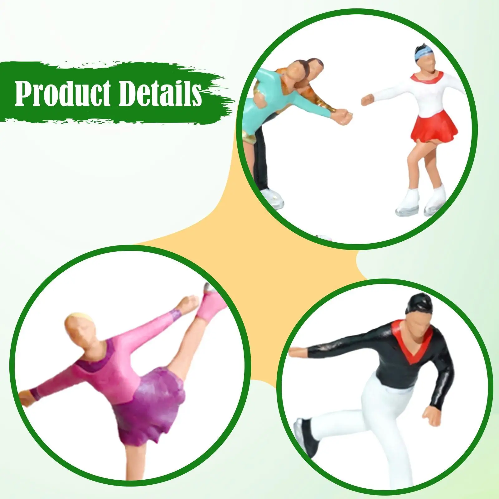 5 قطع بمقياس 1:87 شخصيات مصغرة وحلي للتزلج على الجليد نماذج تماثيل صغيرة للأشخاص #5