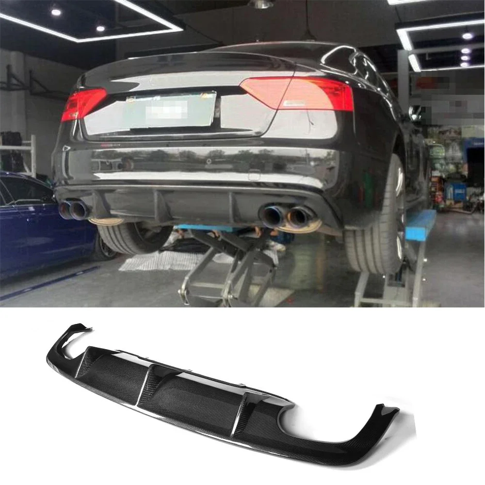 For A5 Sline S5 Coupe 2012-2016 Carbon Fiber Rear Bumper Diffuser Lip Spoiler Apron Convertible Non for A5 Standardcustom