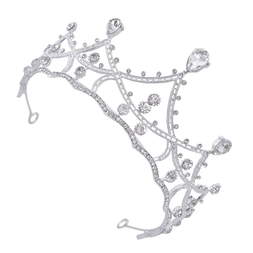 

Свадебная тиара со стразами, элегантная сверкающая корона для невесты, аксессуар для волос на свадьбу