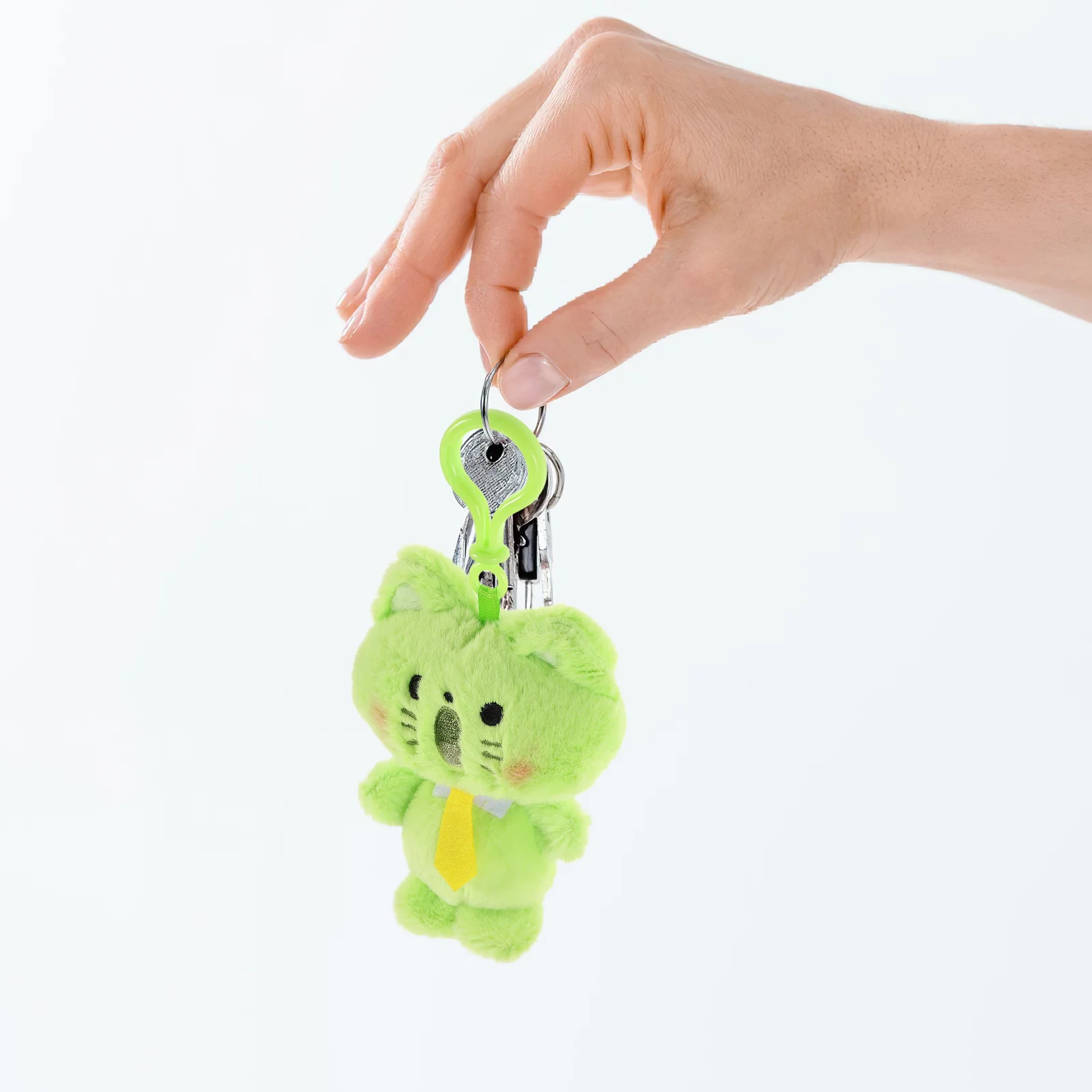 Gato chaveiro bonito kawaii saco de pelúcia pingente decoração gato chaveiro para mochila bolsa chave titular acessório