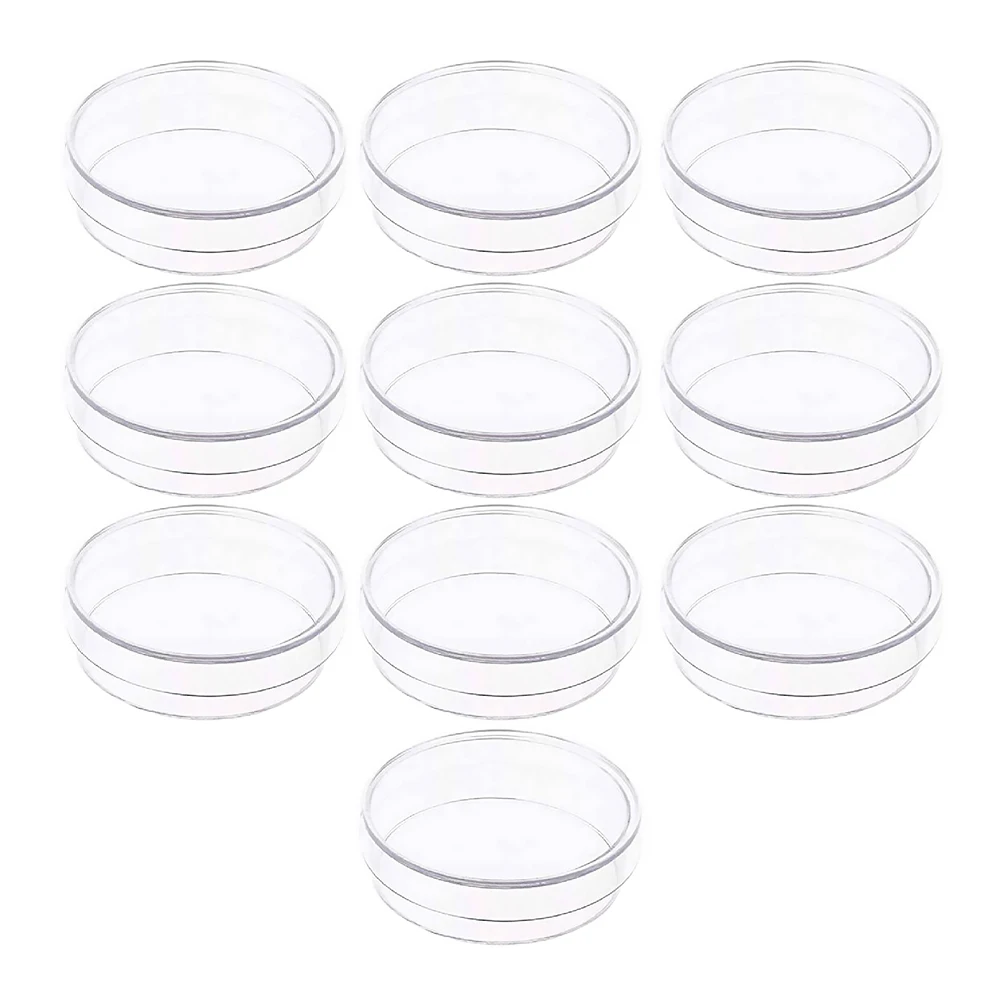 

10pcs Petri Dish Transparent Plastic Lab Equipment Tissue Culture Plates Multipurpose Laboratory Use