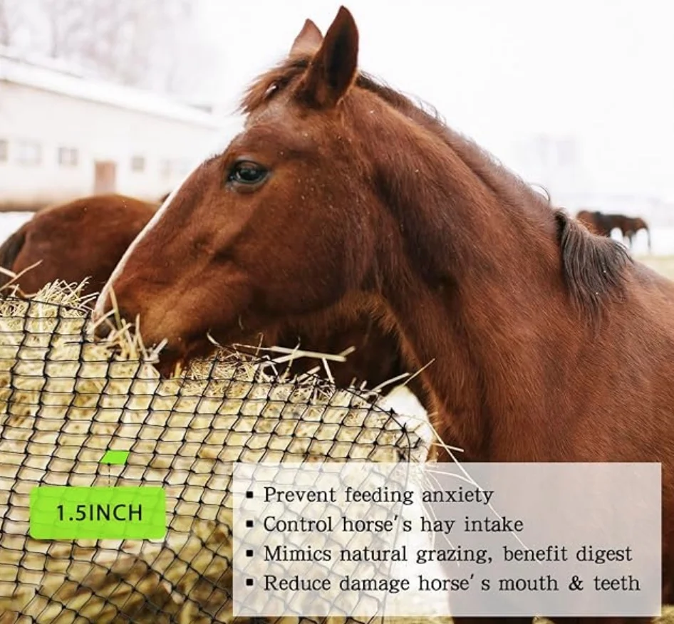 

Black PP Slow Feeder Hay Net Knotless Round Bale Bag (4x4/5x4/5x5/6x6ft)