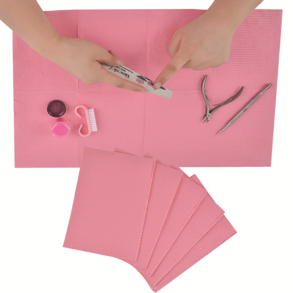 

5/125PCS Nail Art Table Mat Disposable Foldable Clean Pad Beauty Nail Care Polish Waterproof Tablecloth Manicure Tool Lint Paper