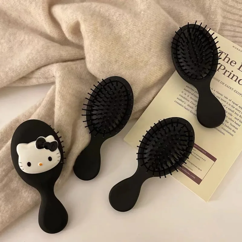 1PC giapponese Hello Kitty nero simpatico cartone animato cuscino d'aria Airbag massaggio pettine pettine per capelli per ragazze portatile a casa regalo creativo