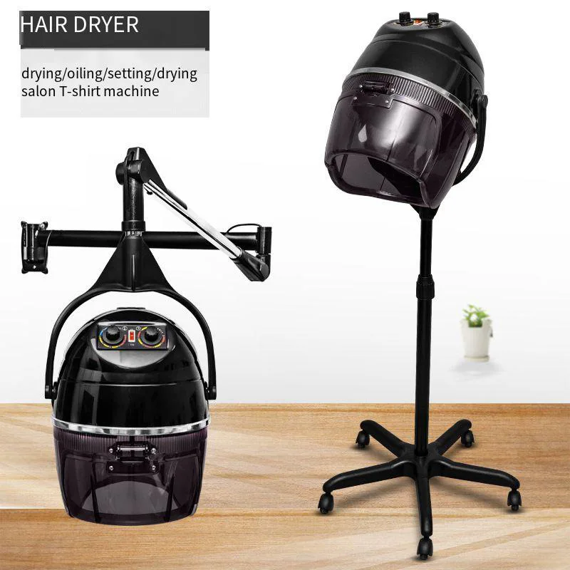 Standing Hooded Hair Dryer with Rolling Base – 3 Temperature Settings, Timer & Ionic Technology for Home & Salon Use