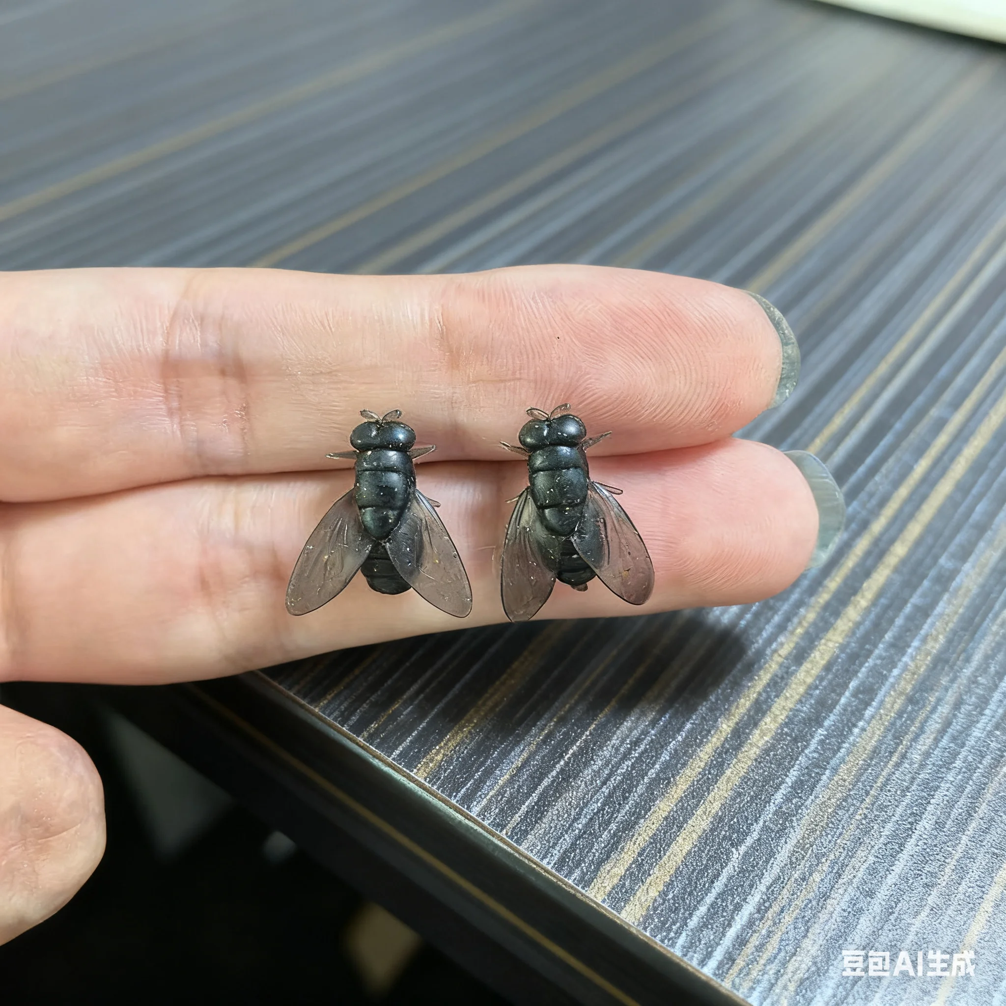 Duo Pack Pendientes Fly en miniatura personalizados diseñados para ambos sexos; Accesorio de joyería de nicho peculiar ideal como regalo para parejas.