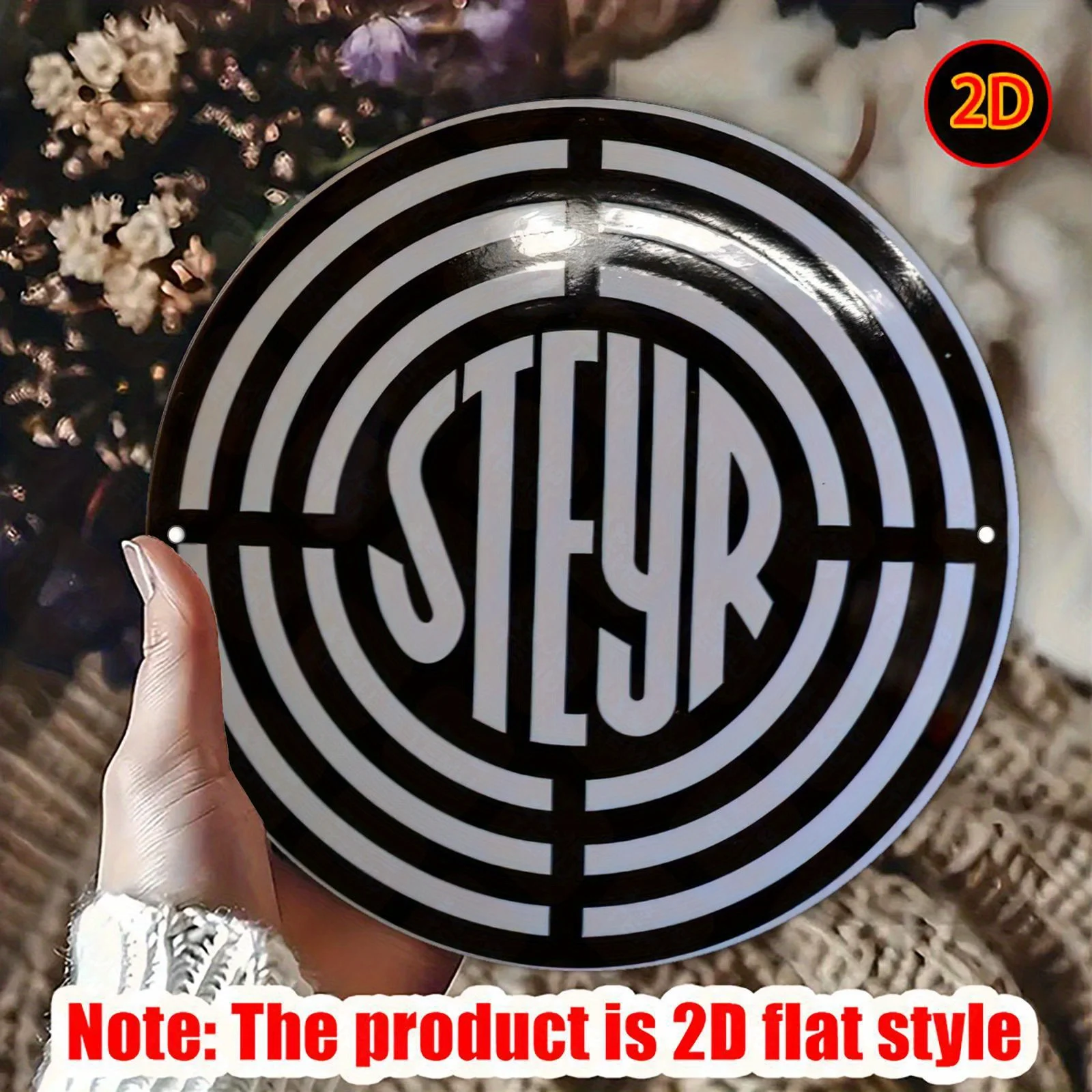 2D Flat, 1pc STEYR Metal Wall Plaque - Minimalist Industrial Decor with Bold STEYR Lettering - Heavy-Duty Aluminum Sign for Farm