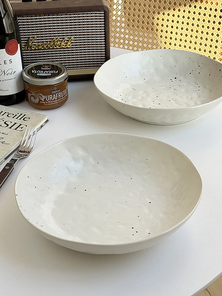 

Тарелка Anmuli большого размера, матовая глазурь, глубокая, 0 дюймов, в скандинавском стиле, с дизайном «разбрызганная краска», многофункциональная посуда для сервировки стола