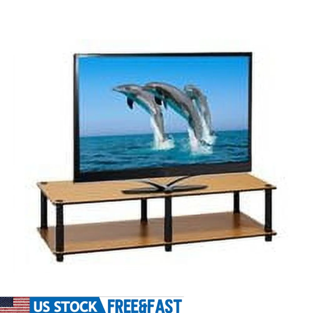 

Low Rise Wide TV Stand Play Table Tool-Free Assembly Open Storage Electronics Holds Up to 40 Inch Screens Recycled Material