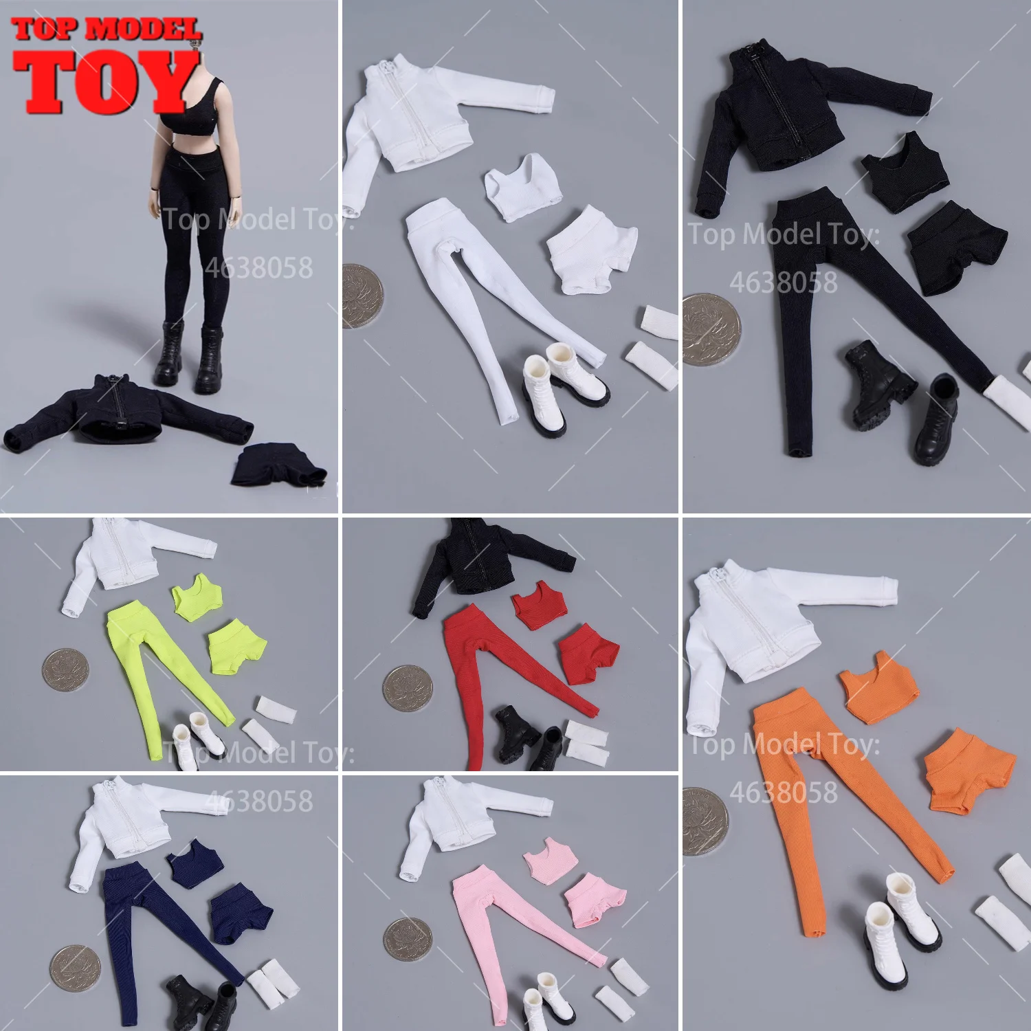 

cdtoys cd087 1/6 Scale High Stretch Yoga Sportswear Set Clothes Accessory Model Fit 12'' Female Soldier Action Figure Body Dolls