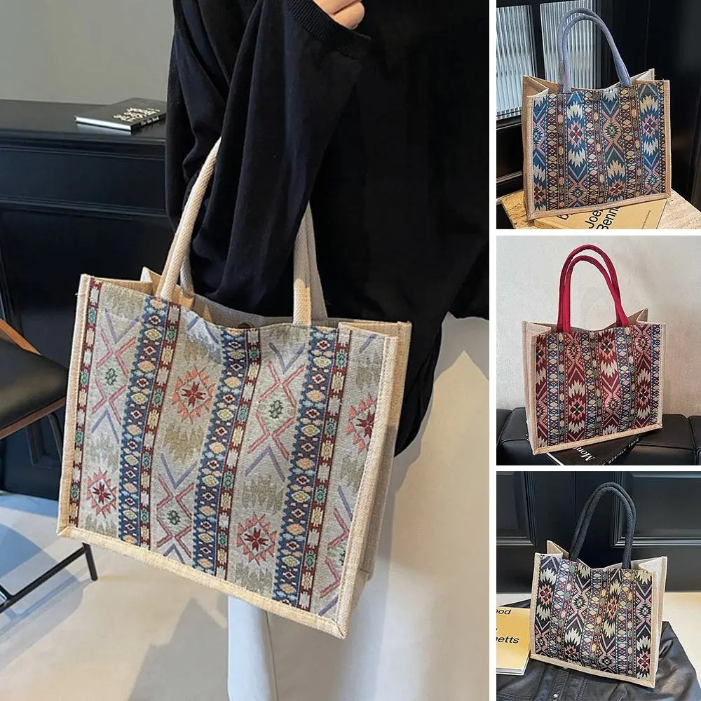 

Fashion Cotton Linen Shoulder Bag Large Capacity Casual Tote Bag Simple Multifunction Handbag Women