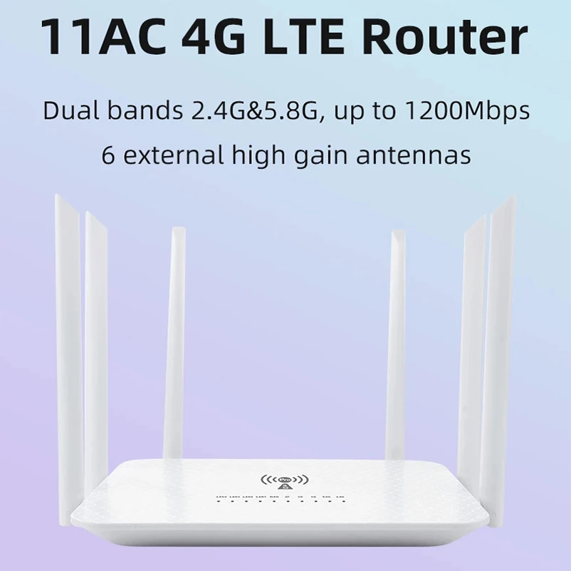 YLMOHO-LT260A Roteador WiFi, 1200Mbps, Gateway CPE Sem Fio, Banda Dupla, 2.4G, 5GHz, B5, B7, B28, Modem Hotspot Móvel, AP, 6 Antena