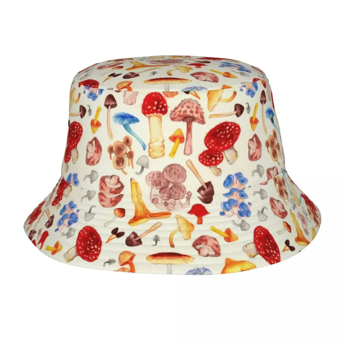 Custom Mushrooms Bucket Hats For Women Men Print Summer Travel Beach Fisherman Cap