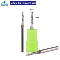 10PCS Single Flute Down Cut 3.175x2x12x38 Left Spiral End Mill for Wood Acrylic Plastic MDF CNC Milling Bit Woodworking Tools