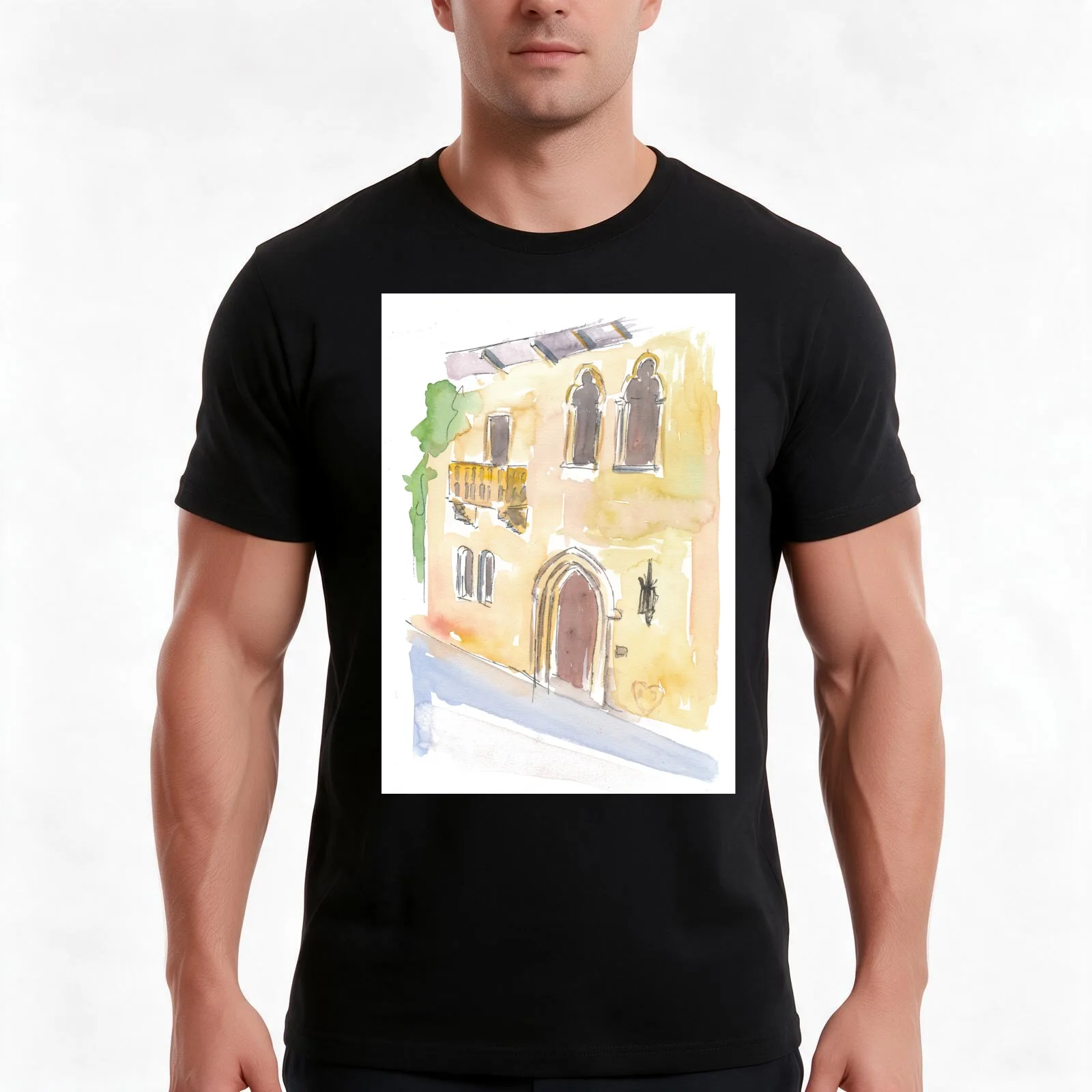 Balcony Of Juliet In Verona Symbol Of Love T-Shirt, Summer Casual Cotton Tee, Oversized Streetwear Tops, Vintage Graphic Print