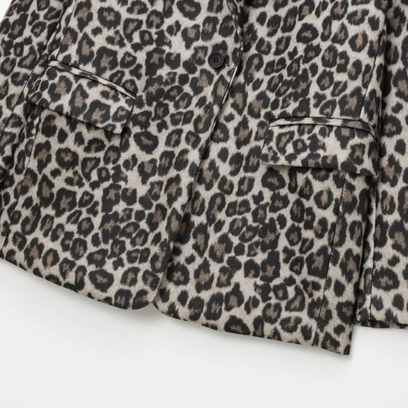 

JNLEAOG Faionable Long Sve Leopard Print Suit Jaet Women's Casual Polyester Fiber Regular Thin Autumn Season