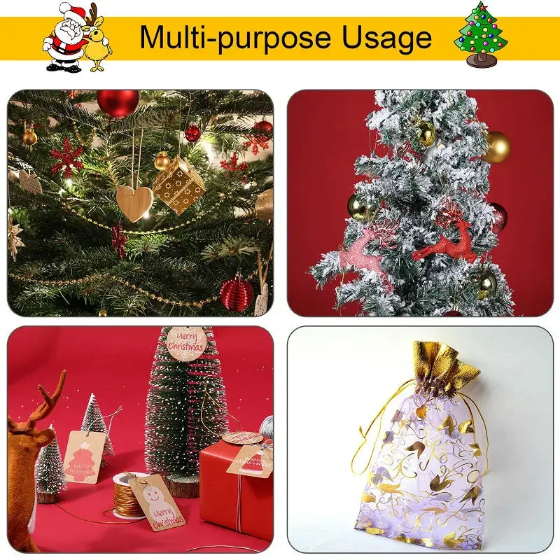 0.2-1MM Silver Gold Color Cord Jewelry Thread Metallic Ornament String for Christmas Tree Hanging Crafts Making Gift Decoratiion image 6