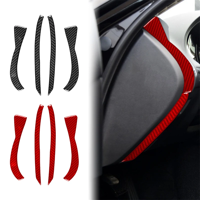 Carbon Fiber Dashboard Front Slot Side Panel Trim Strips Interior Decoration Sticker For Infiniti Q50 2014-2020 Car Accessories